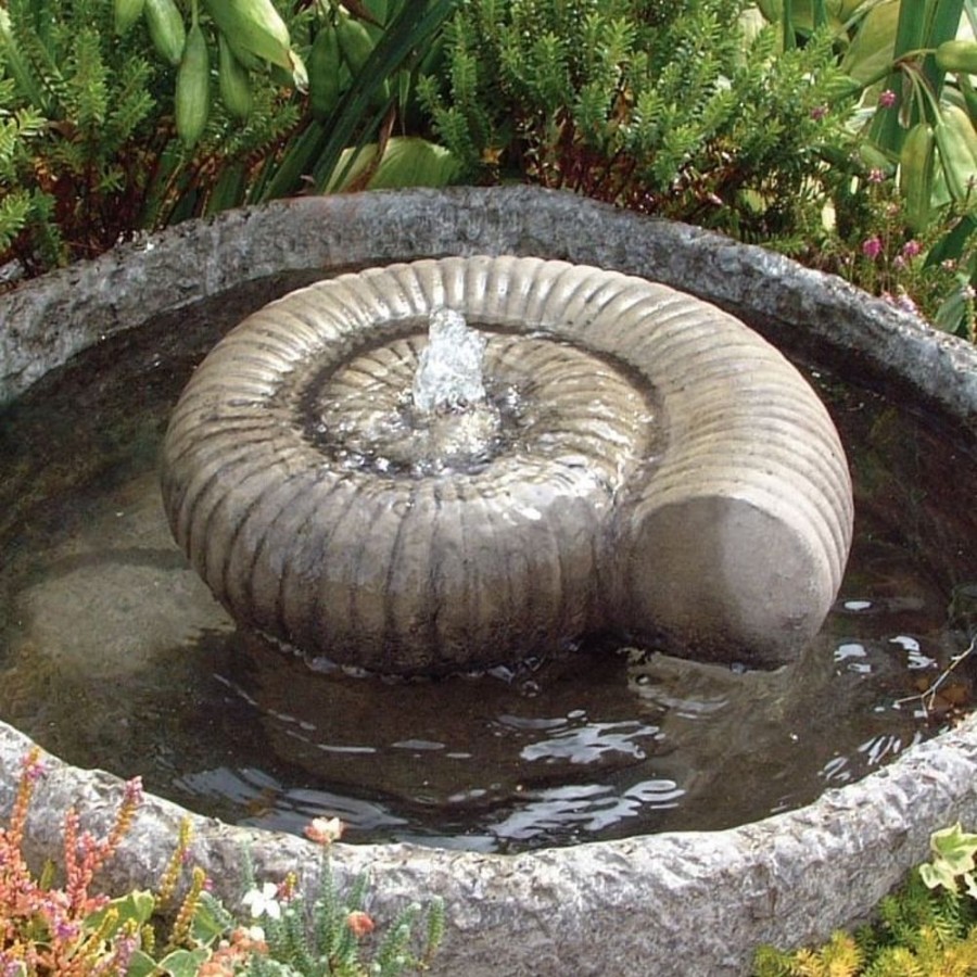 STATUES & SCULPTURES Ammonite Fossil Stone Garden Water Feature Wholesale