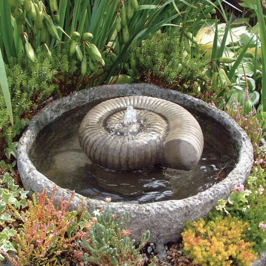 STATUES & SCULPTURES Ammonite Fossil Stone Garden Water Feature Wholesale