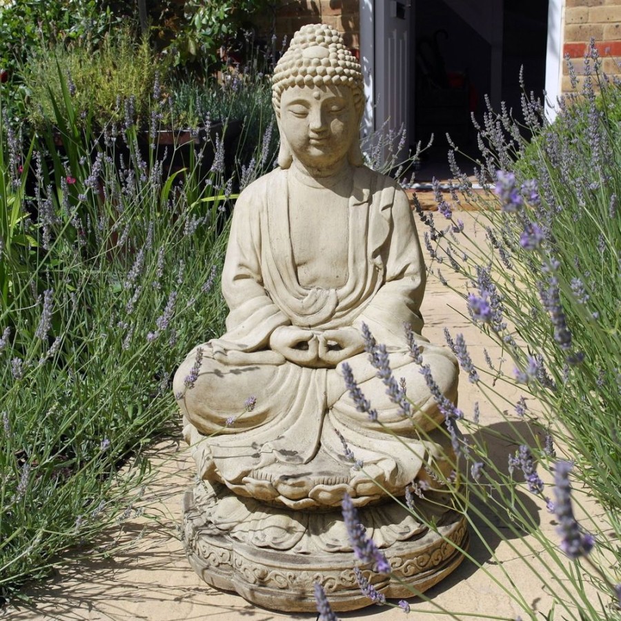 STATUES & SCULPTURES Meditation Buddha Stone Garden Statue Clearance