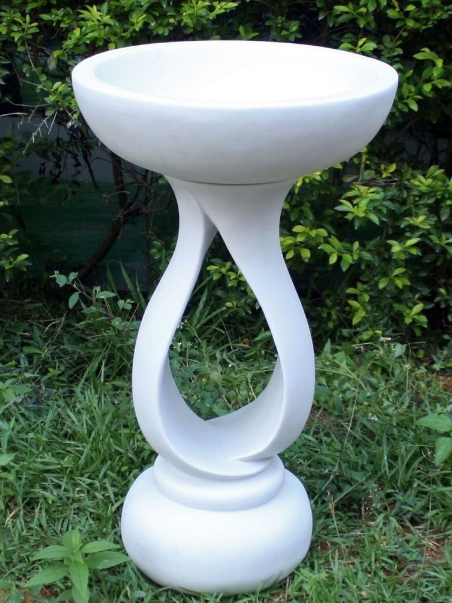 STATUES & SCULPTURES Grasmere Contemporary Marble Resin Garden Birdbath Wholesale