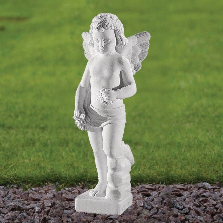 STATUES & SCULPTURES Cherub 37Cm Marble Resin Garden Statue Wholesale