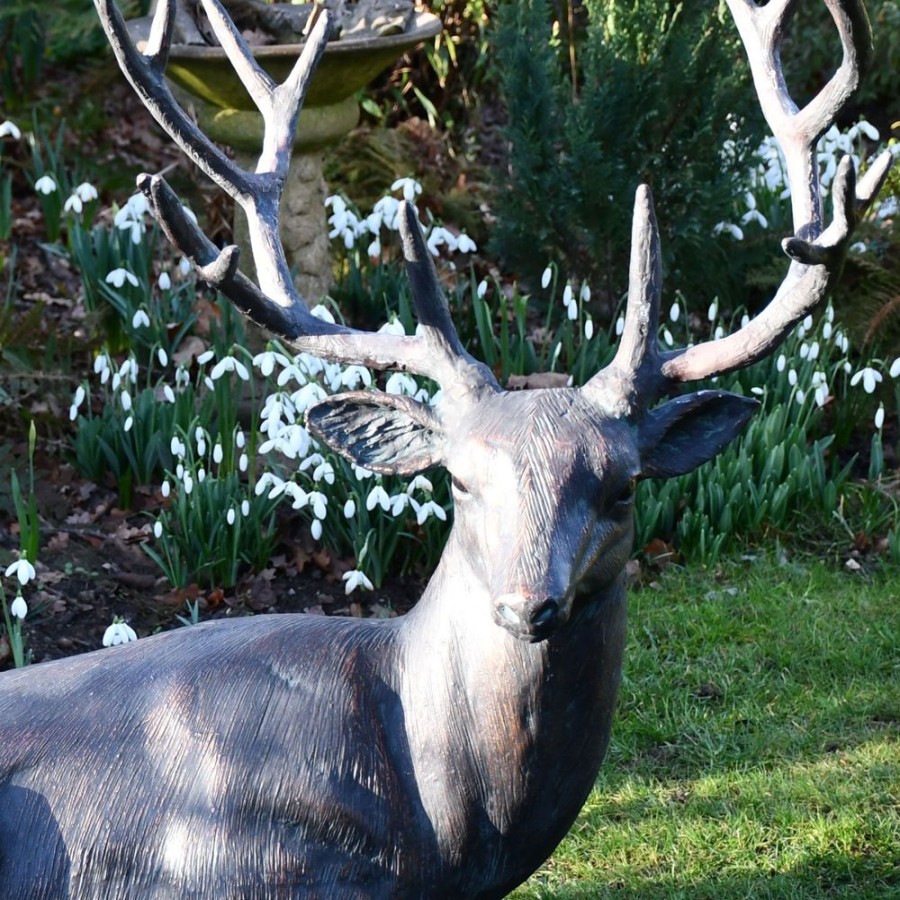 STATUES & SCULPTURES Classic Stag 84Cm Bronze Metal Garden Statue Online