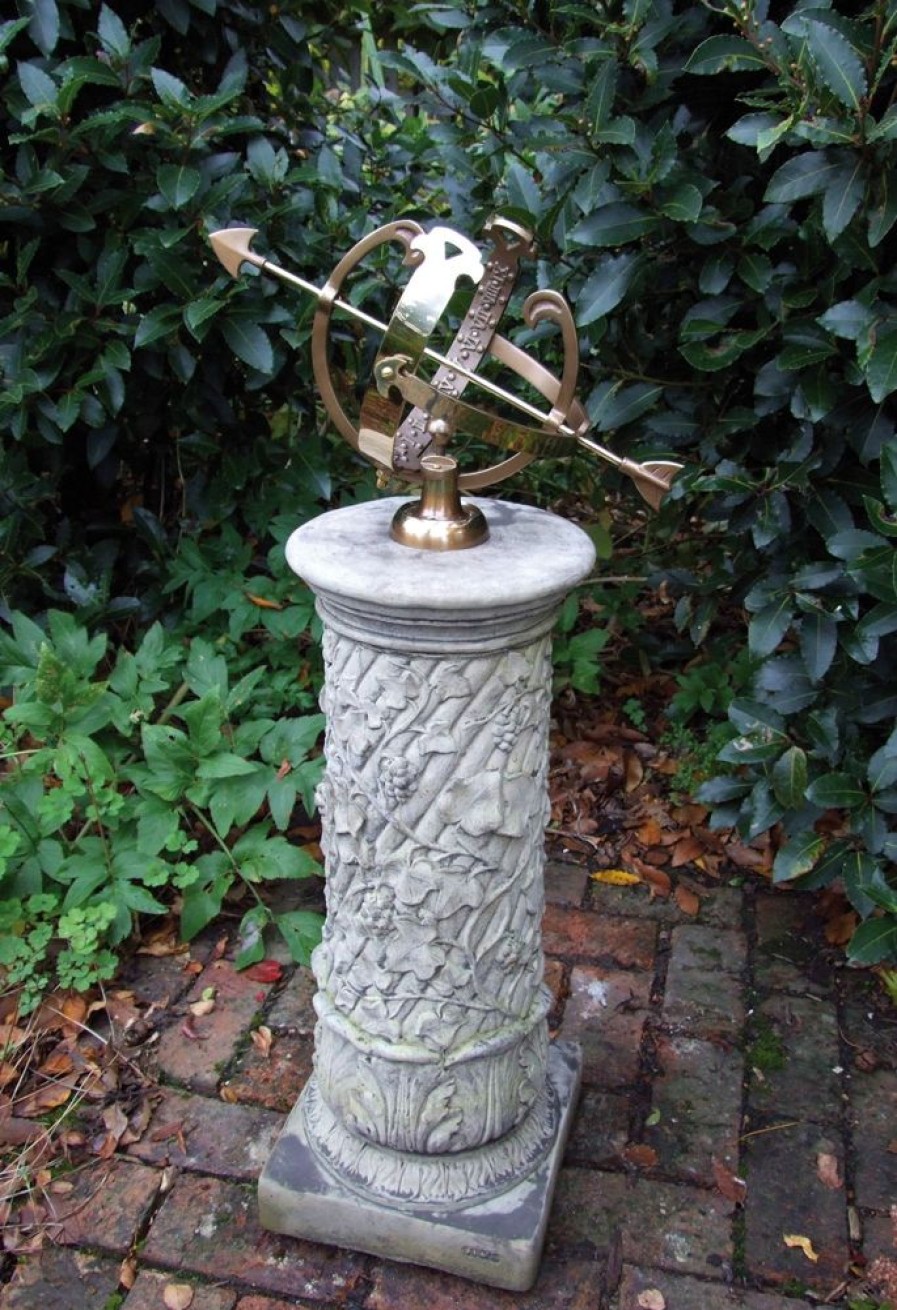 STATUES & SCULPTURES Vine Armillary Stone Garden Sundial Online