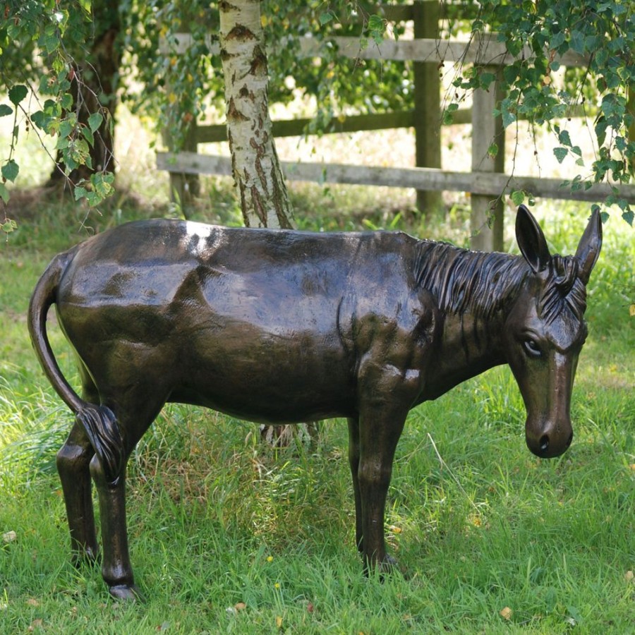 STATUES & SCULPTURES Wild Donkey Bronze Metal Garden Statue New