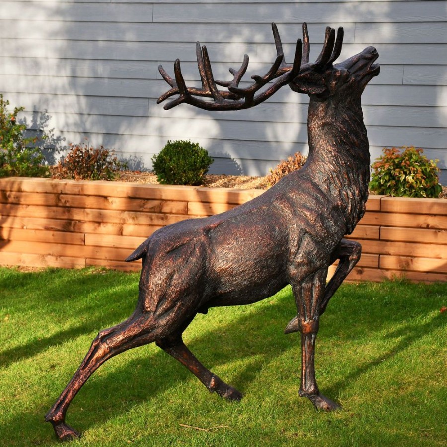 STATUES & SCULPTURES Royal Deer 168Cm Bronze Metal Garden Statue New