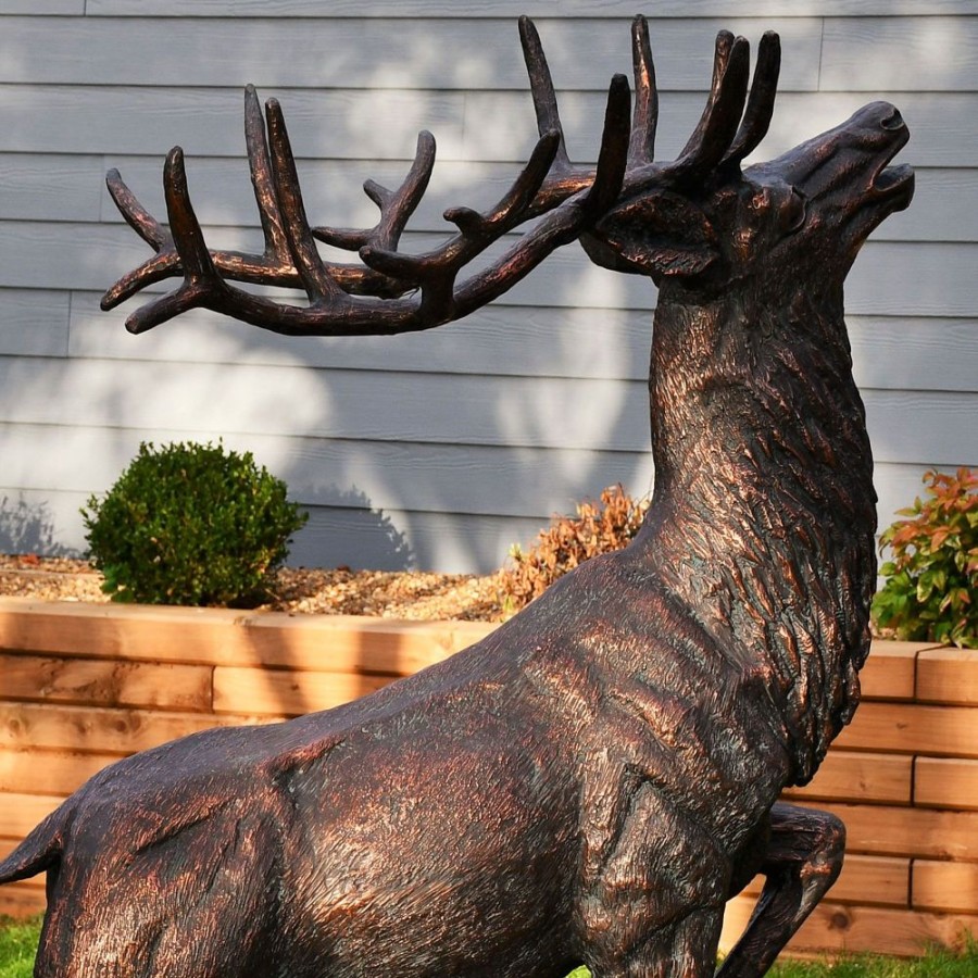 STATUES & SCULPTURES Royal Deer 168Cm Bronze Metal Garden Statue New