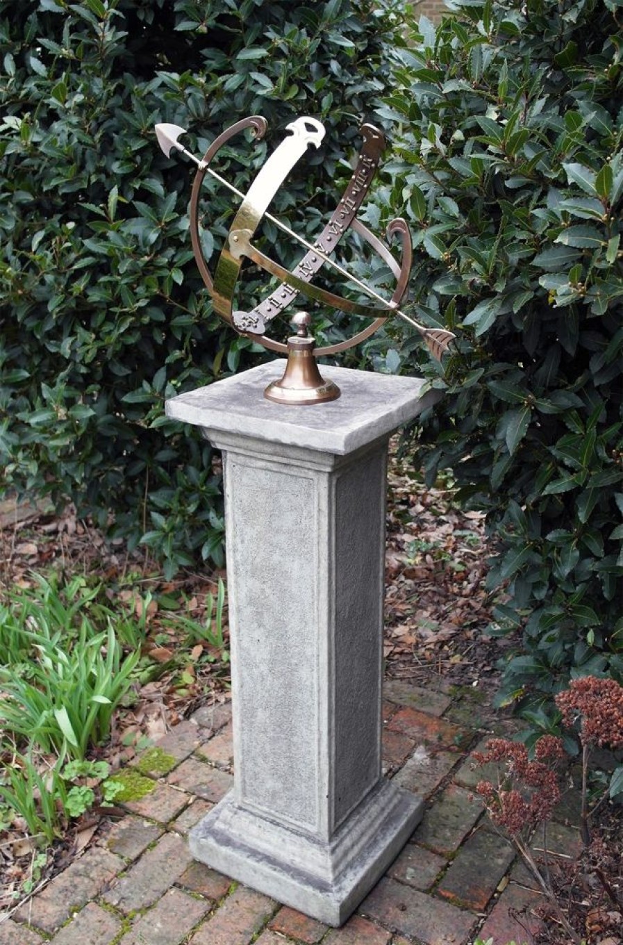 STATUES & SCULPTURES Athenian Armillary Stone Garden Sundial Clearance