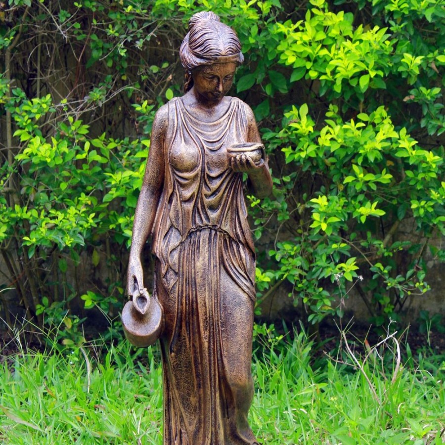 STATUES & SCULPTURES Hebe 85Cm Bronze Marble Resin Garden Statue Clearance