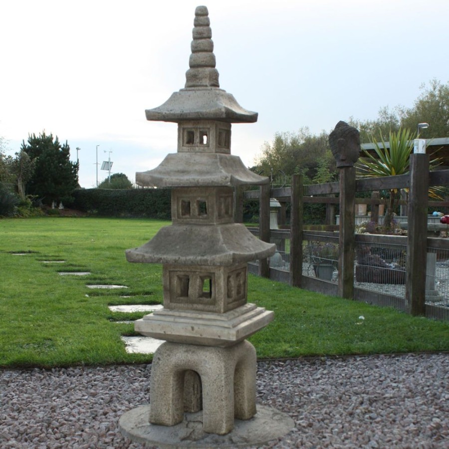 STATUES & SCULPTURES Five Piece Japanese Pagoda Lantern Stone Garden Ornament New