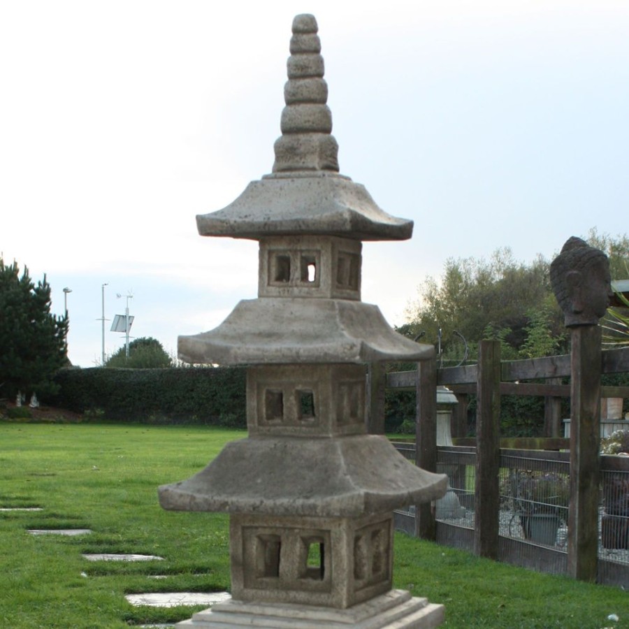 STATUES & SCULPTURES Five Piece Japanese Pagoda Lantern Stone Garden Ornament New