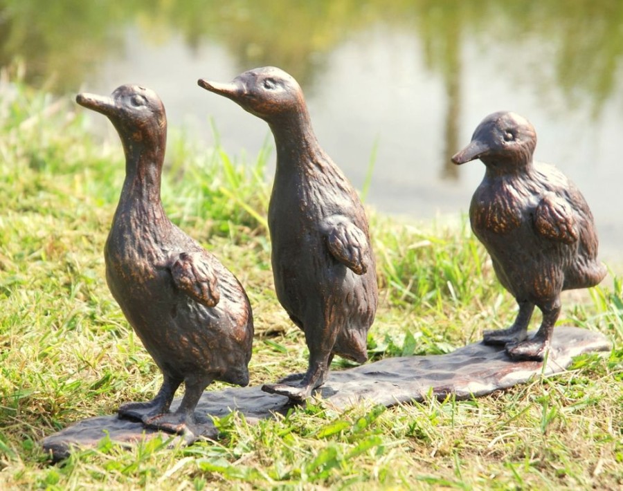 STATUES & SCULPTURES Baby Ducklings Bronze Metal Garden Ornaments Best