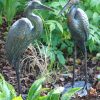 STATUES & SCULPTURES Wild Cranes Aged Bronze Garden Ornaments Clearance