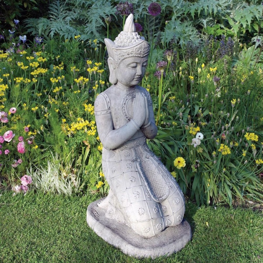 STATUES & SCULPTURES Praying Thai Buddha Stone Garden Statue Online