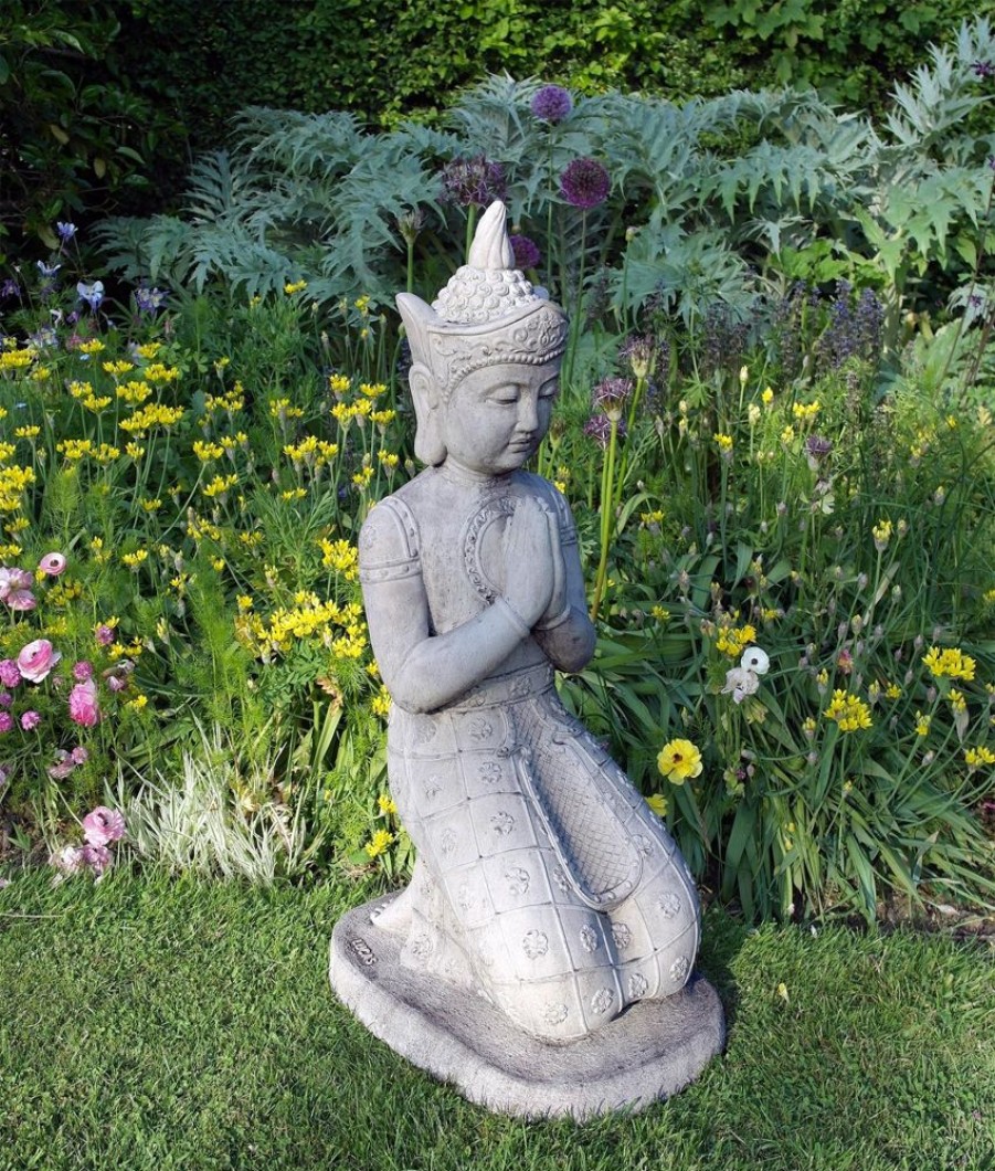 STATUES & SCULPTURES Praying Thai Buddha Stone Garden Statue Online