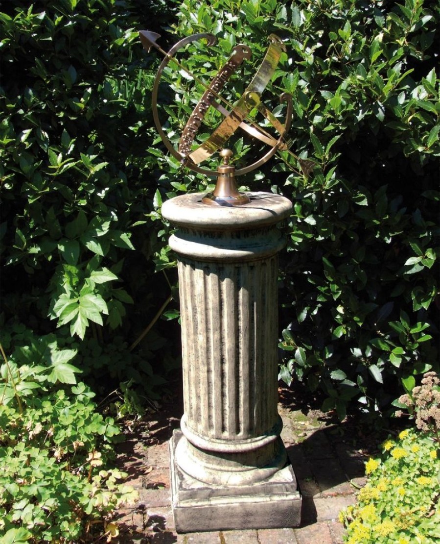 STATUES & SCULPTURES Oxford Armillary Brass Stone Garden Sundial New