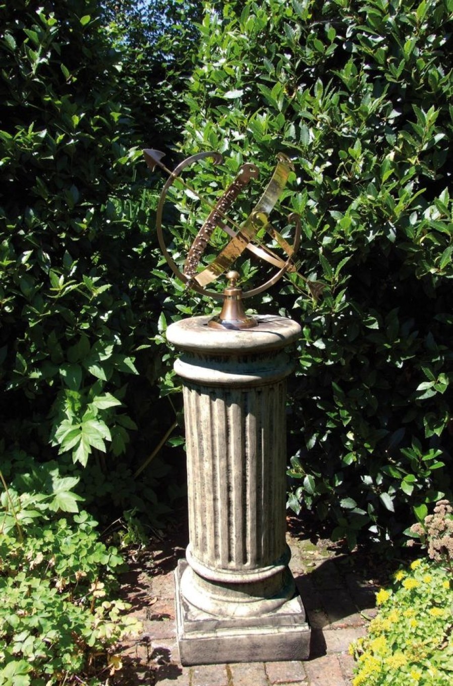 STATUES & SCULPTURES Oxford Armillary Brass Stone Garden Sundial New