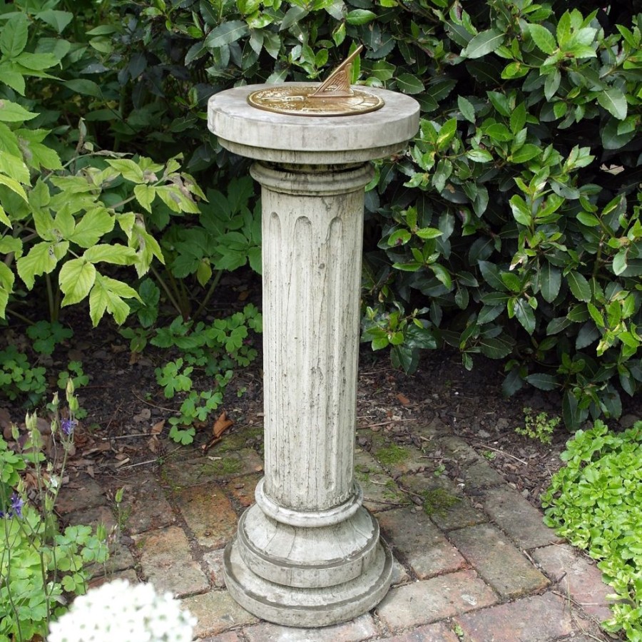 STATUES & SCULPTURES Brighton Aged Brass Stone Garden Sundial New