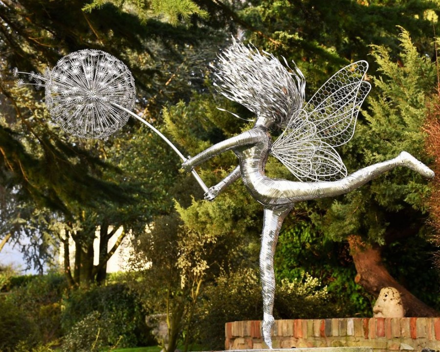 STATUES & SCULPTURES Aria Fairy Metal Wire Garden Sculpture Online