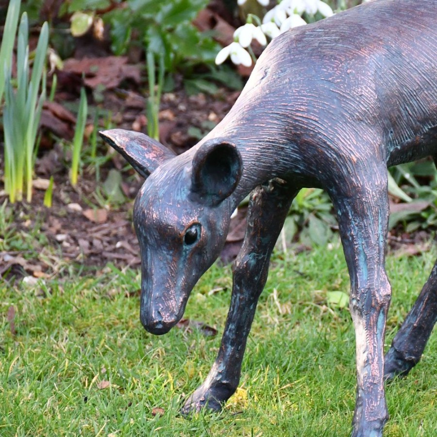 STATUES & SCULPTURES Classic Fawn 41Cm Bronze Metal Garden Statue Wholesale