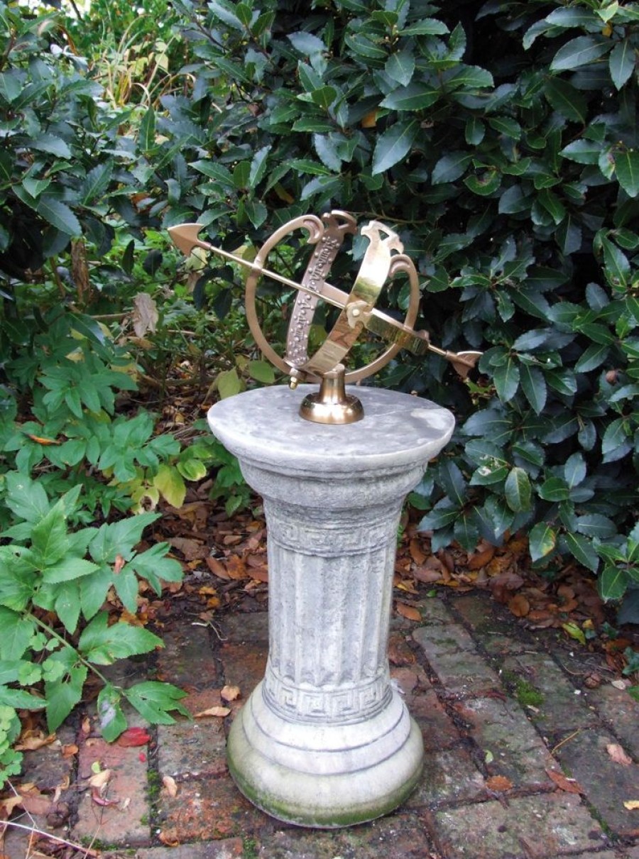 STATUES & SCULPTURES Classical Armillary Stone Garden Sundial Clearance