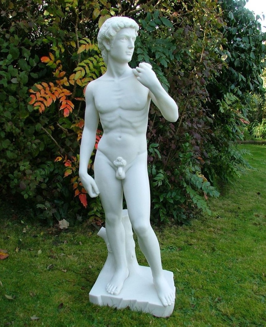 STATUES & SCULPTURES David 85Cm Nude Marble Resin Garden Statue New