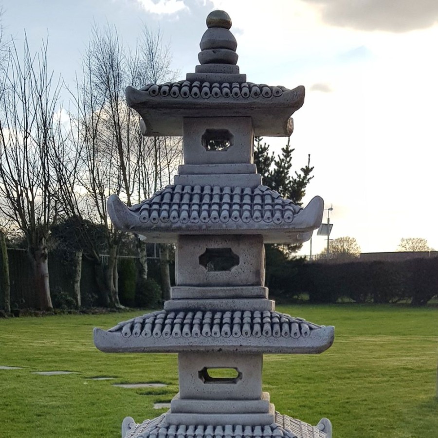 STATUES & SCULPTURES Five Tier Japanese Pagoda Lantern Stone Garden Ornament Best