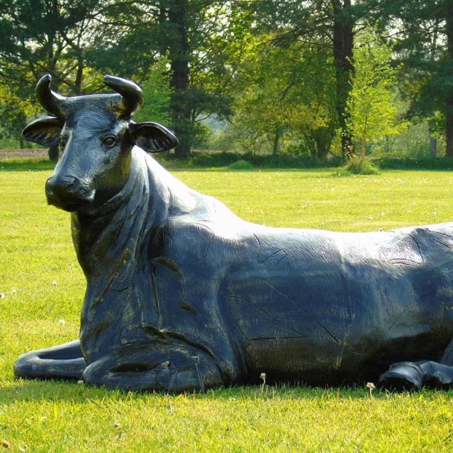 STATUES & SCULPTURES Angus Cow Life-Size Bronze Metal Garden Statue Online