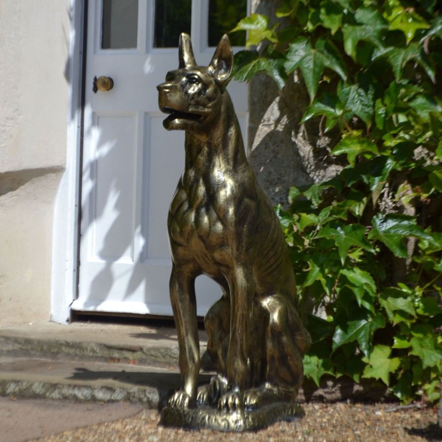 STATUES & SCULPTURES Bronson Great Dane Dog Bronze Metal Garden Statue New