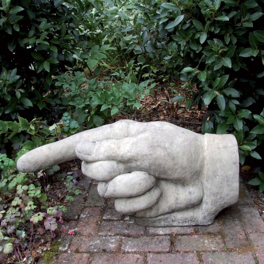 STATUES & SCULPTURES Giant Hand Pointing Left Stone Garden Statue Best