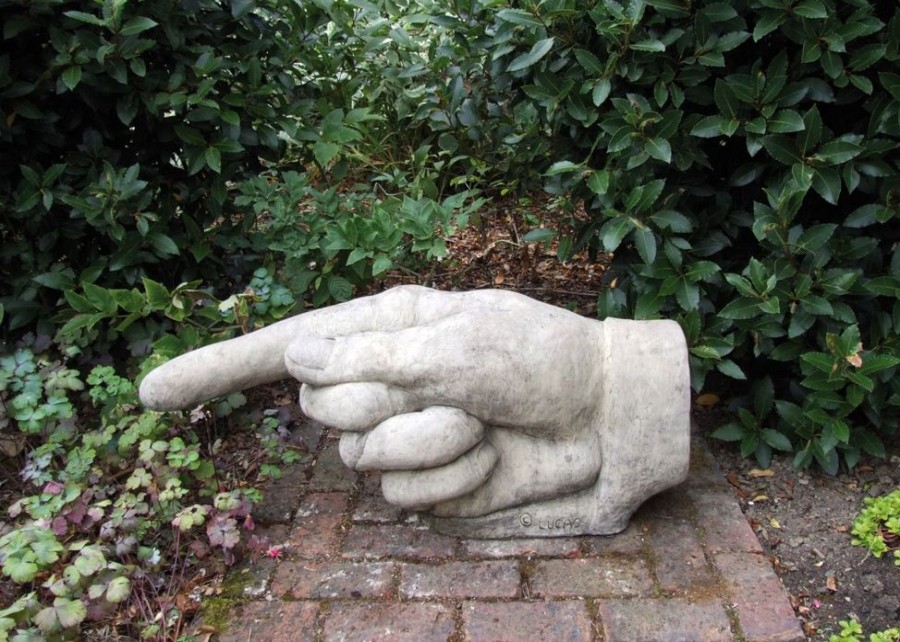 STATUES & SCULPTURES Giant Hand Pointing Left Stone Garden Statue Best