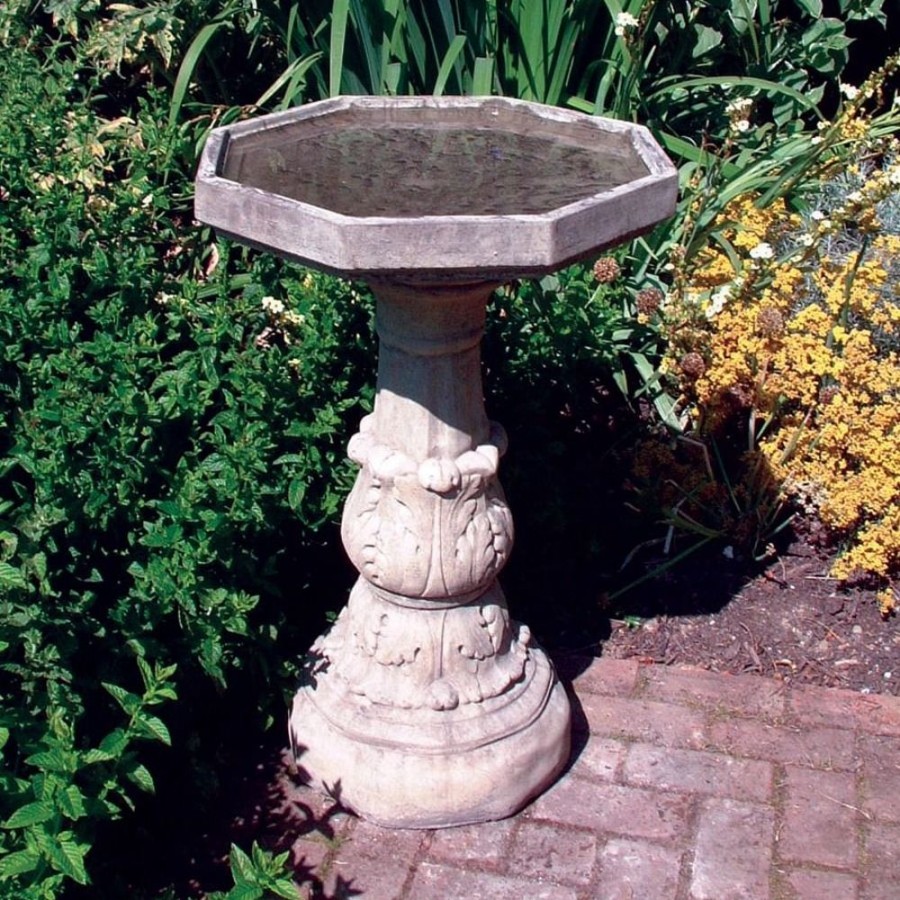 STATUES & SCULPTURES Classic Plain Stone Garden Birdbath Hot