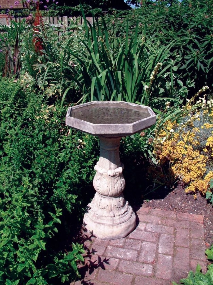 STATUES & SCULPTURES Classic Plain Stone Garden Birdbath Hot