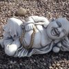 STATUES & SCULPTURES Laying Stone Buddha Garden Ornament Clearance