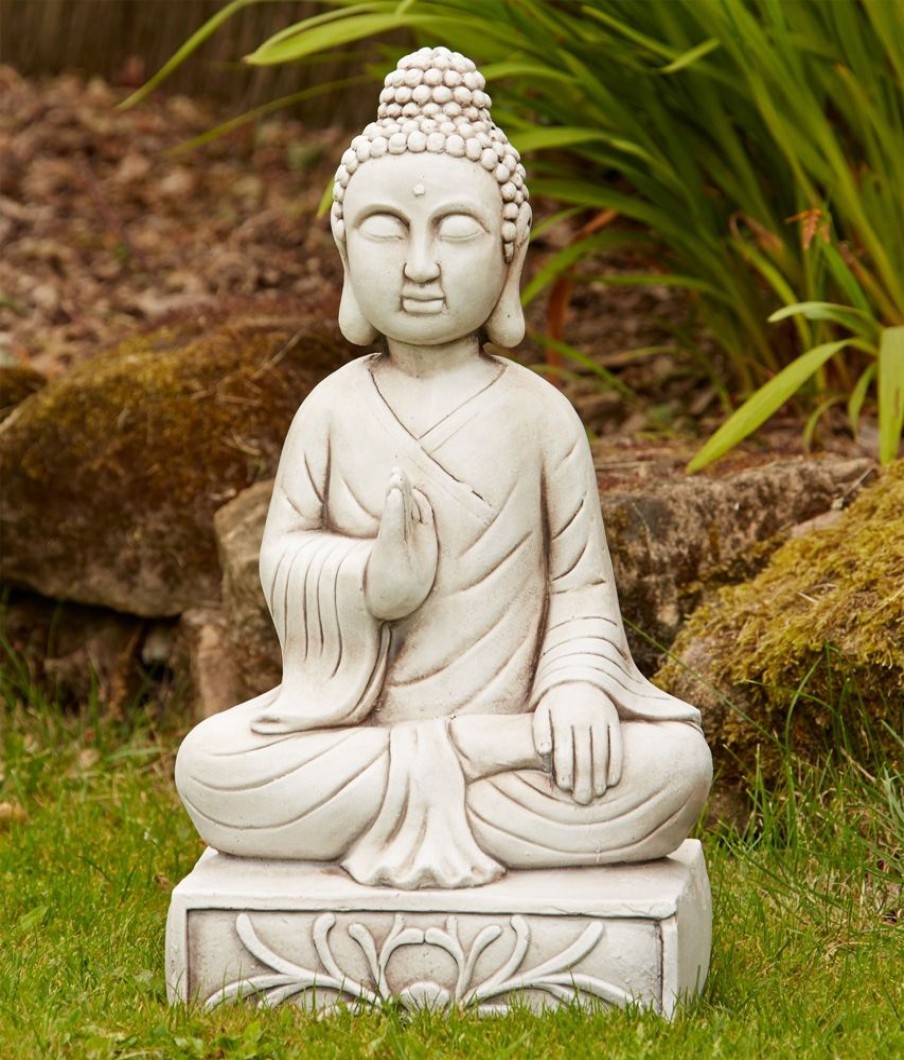 STATUES & SCULPTURES Blissful Buddha Stone Garden Ornament Clearance