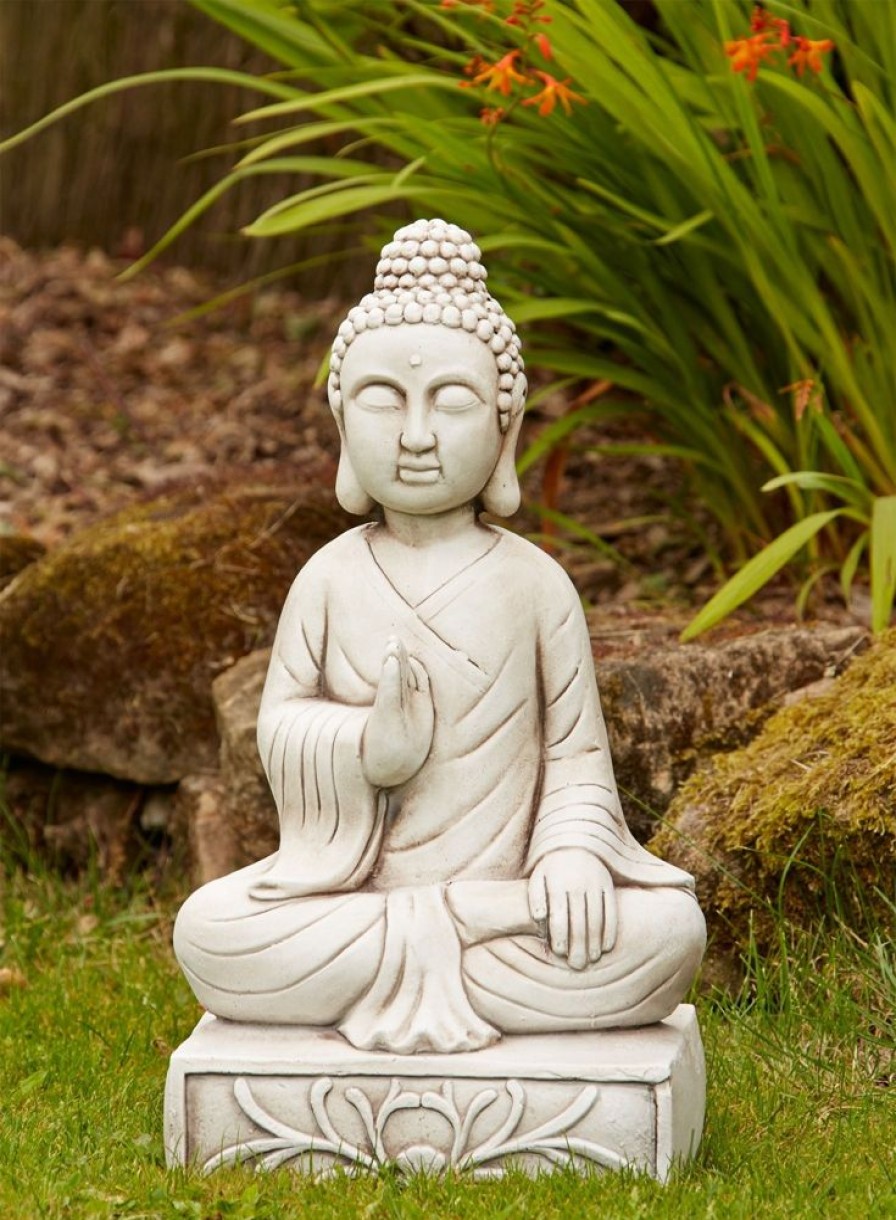 STATUES & SCULPTURES Blissful Buddha Stone Garden Ornament Clearance