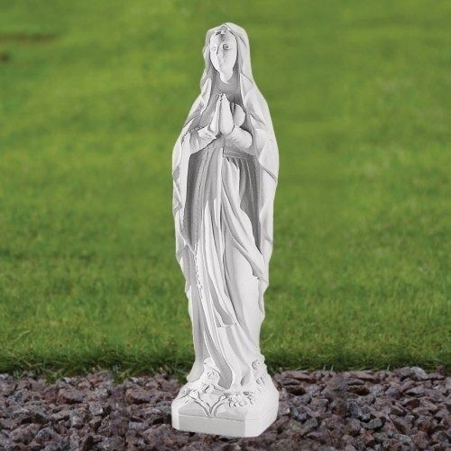 STATUES & SCULPTURES Our Lady Of Lourdes 58Cm Marble Resin Garden Statue New