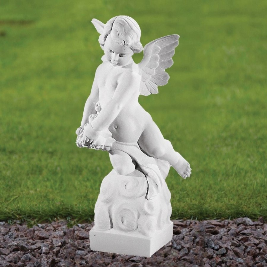 STATUES & SCULPTURES Angel Figurine 48Cm Marble Resin Garden Statue Clearance