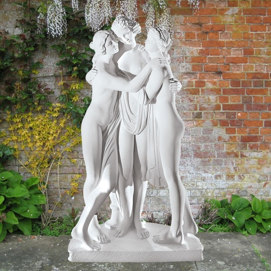 STATUES & SCULPTURES Three Graces 106Cm Marble Resin Garden Statue Hot