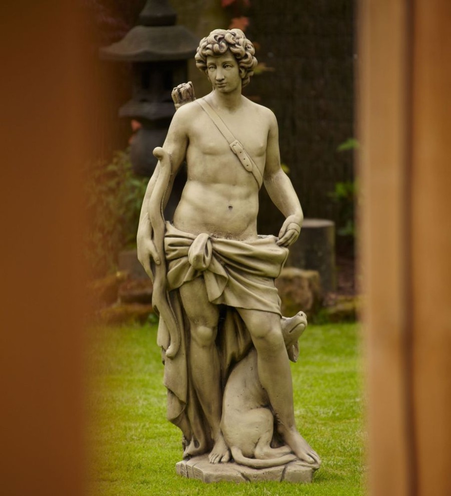 STATUES & SCULPTURES Hunter And Diana 140Cm Stone Garden Statues Clearance