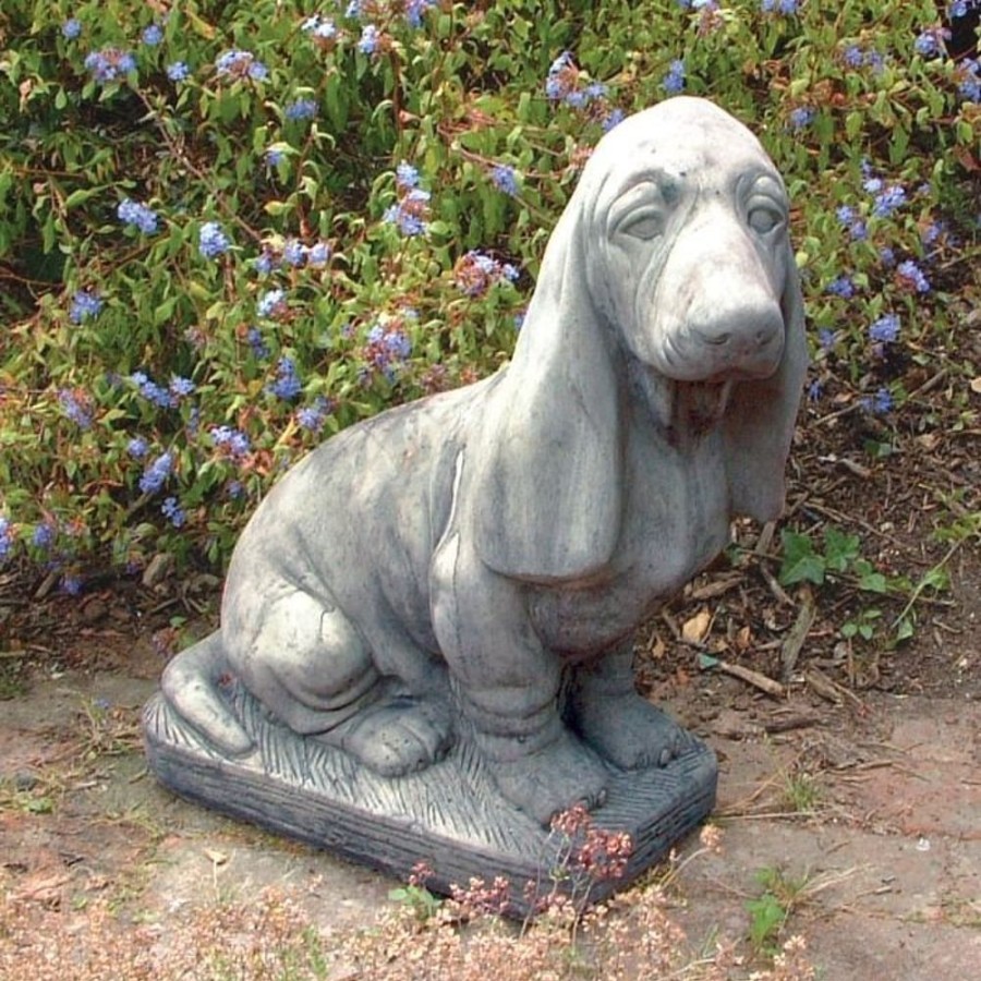 STATUES & SCULPTURES Basset Hound Stone Garden Ornament Best