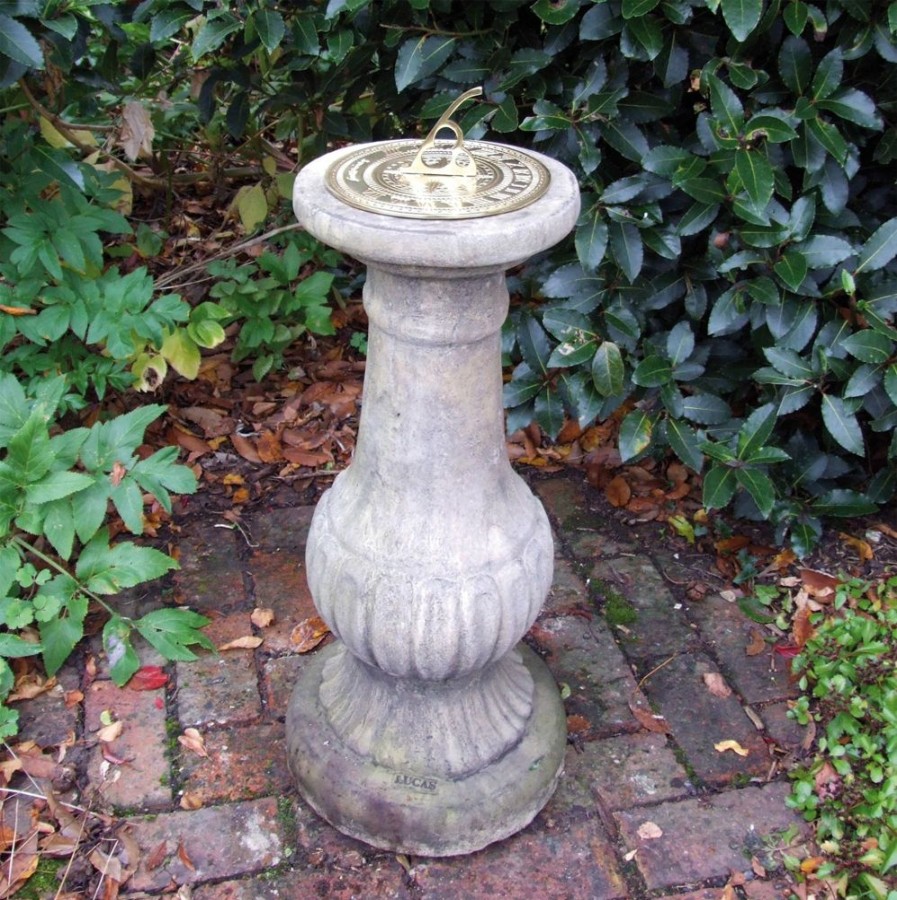 STATUES & SCULPTURES Victorian Brass Stone Garden Sundial Best