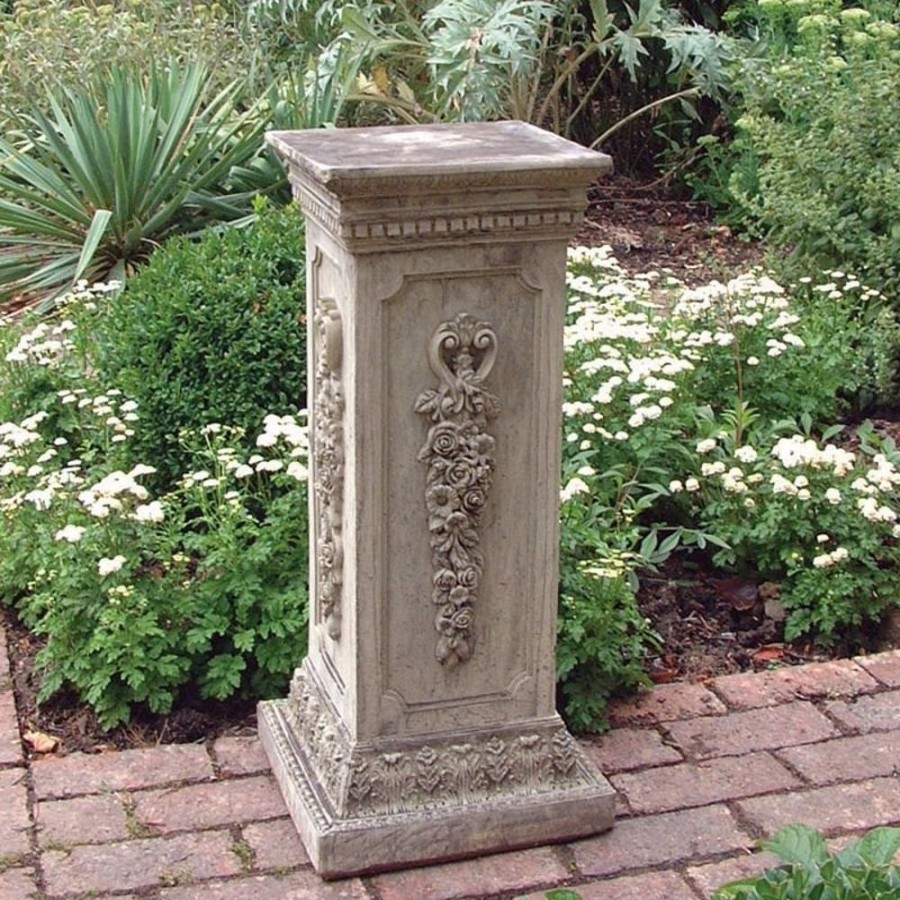 STATUES & SCULPTURES Floral Column Stone Garden Pedestal Wholesale