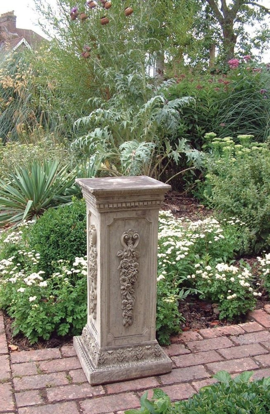 STATUES & SCULPTURES Floral Column Stone Garden Pedestal Wholesale