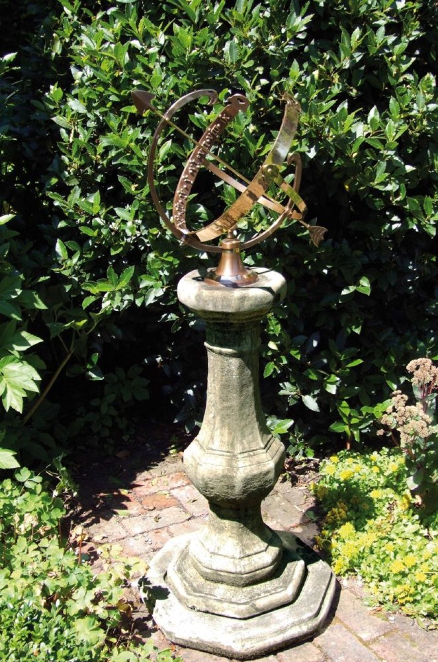 STATUES & SCULPTURES Pedestal Grand Armillary Stone Garden Sundial Hot