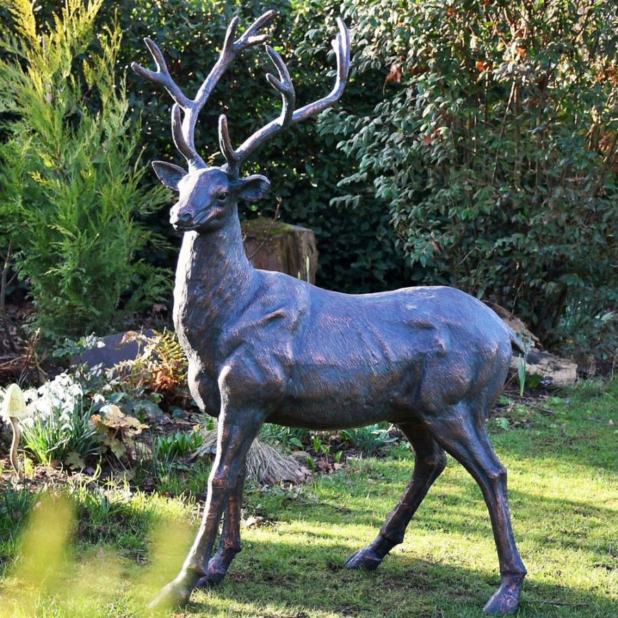 STATUES & SCULPTURES Classic Stag 143Cm Bronze Metal Garden Statue Online