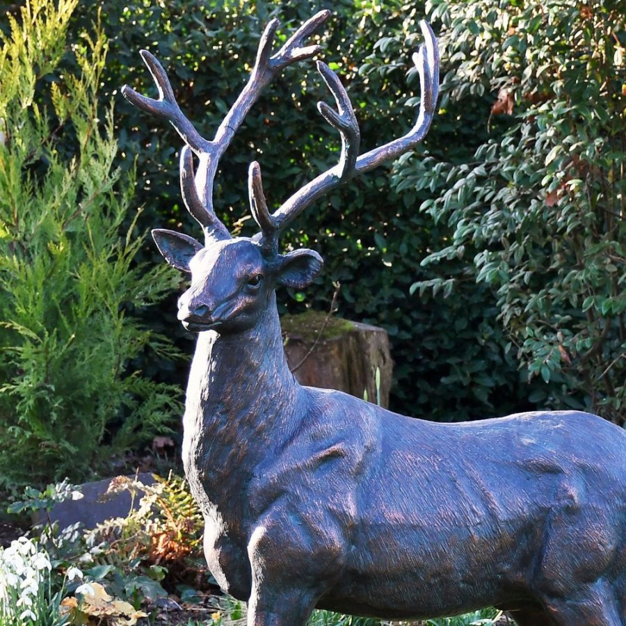 STATUES & SCULPTURES Classic Stag 143Cm Bronze Metal Garden Statue Online