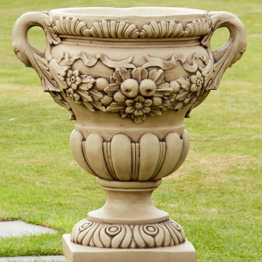 STATUES & SCULPTURES Gordes Vase Stone Garden Planter New