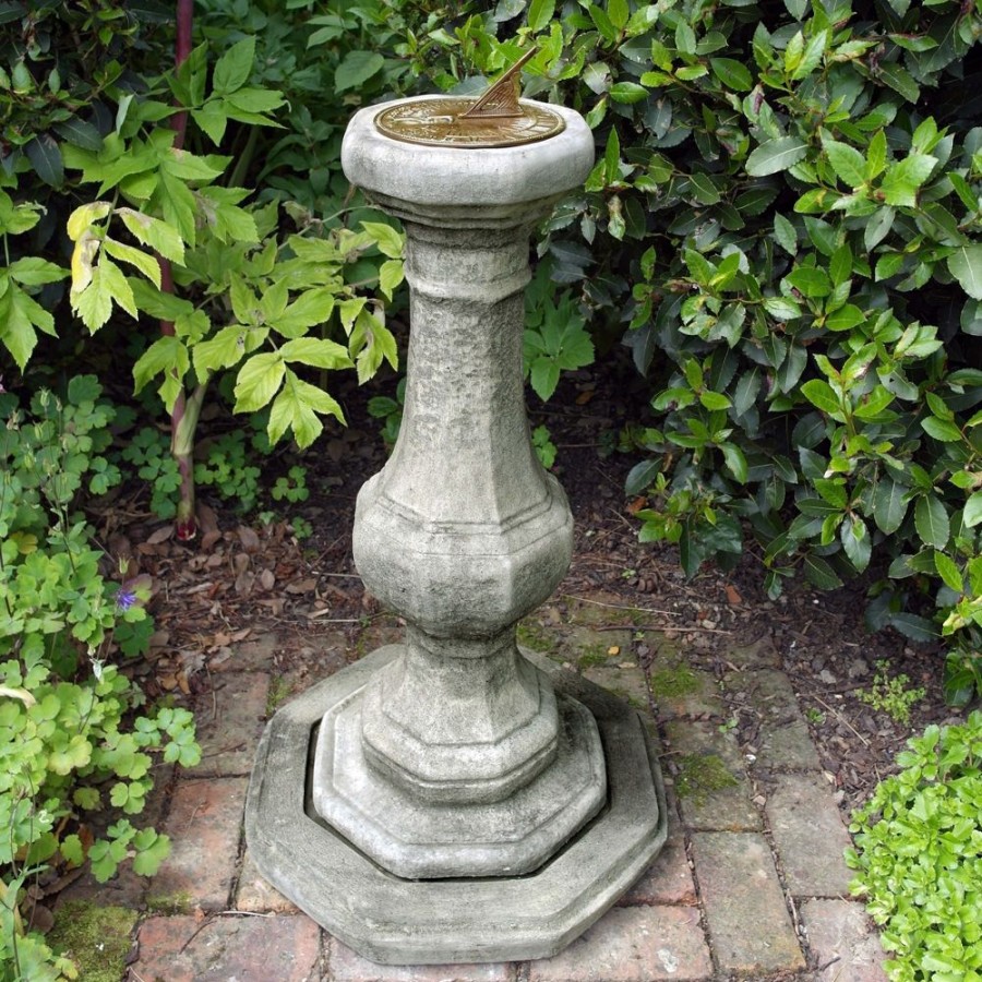 STATUES & SCULPTURES Pedestal Aged Brass Stone Garden Sundial Online