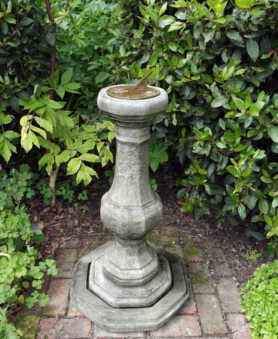 STATUES & SCULPTURES Pedestal Aged Brass Stone Garden Sundial Online