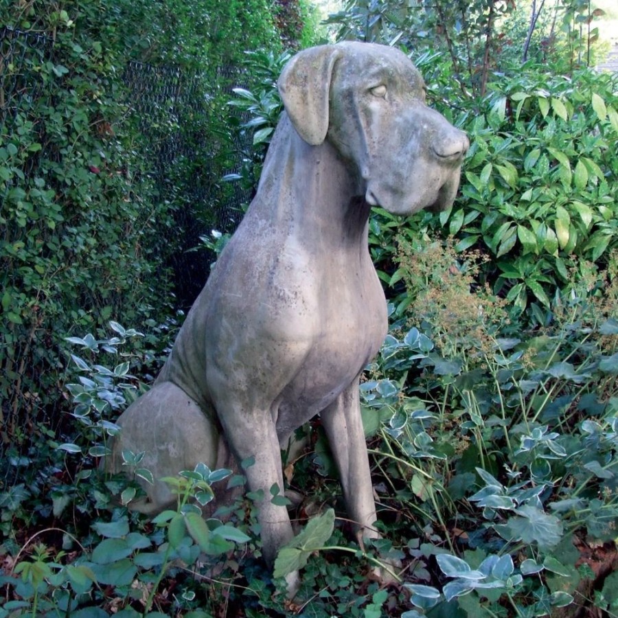 STATUES & SCULPTURES Great Dane Male Dog Stone Garden Statue Best